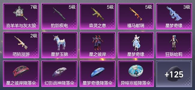 和平精英1载具 6升级枪 3粉装 2尾迹 88枪皮 52套装 26215热力 6印记 王牌