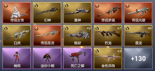 穿越火线（CF）1传说角色 3传说武器 6王者武器 9炫金武器 220V武器 11V角色 45皮肤 可排位 枪王