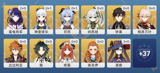 原神33黄 24角色黄 9武器黄 15五星角色 9五星武器 女主 59级