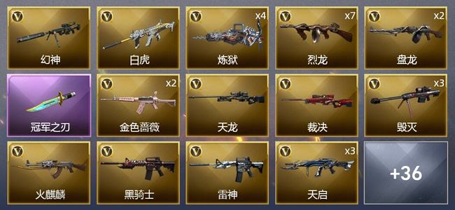 穿越火线（CF）1王者武器 59V武器 5V角色 23皮肤 可排位 枪王