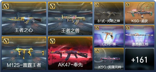 穿越火线：枪战王者7王者武器 172英雄武器 5英雄角色 259万化 大师