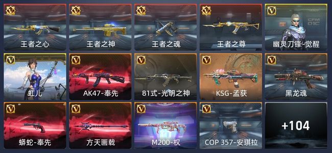 穿越火线：枪战王者V6 4王者 117英雄武器 2英雄角色 123万化 枪皇SSS