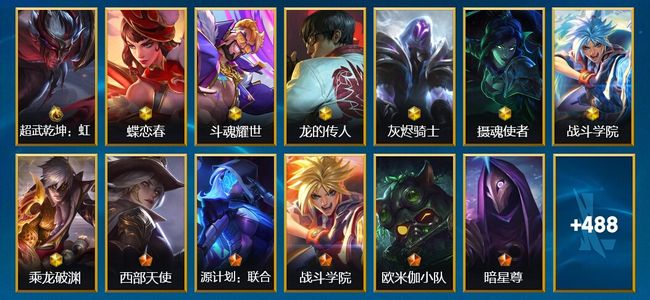 英雄联盟手游（lol手游）529皮肤 129英雄 大师
