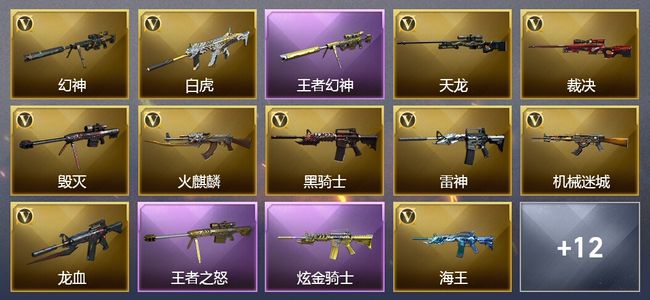 穿越火线（CF）4王者武器 1炫金武器 37V武器 3V角色 7皮肤 可排位