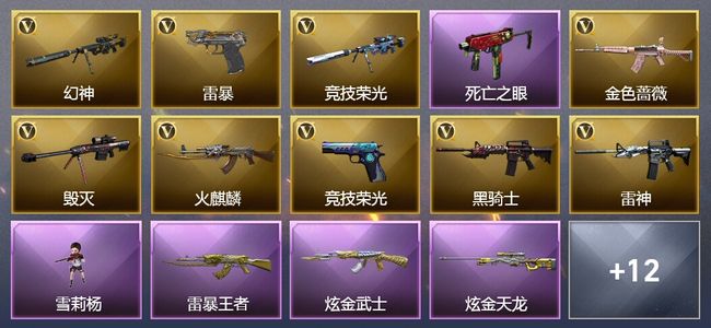 穿越火线（CF）11王者武器 2炫金武器 32V武器 6V角色 7皮肤 可排位