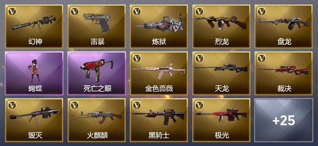 穿越火线（CF）10王者武器 1炫金武器 123V武器 11V角色 15皮肤 可排位