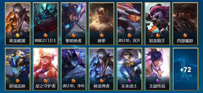 英雄联盟手游（lol手游）1神话 10传说 36史诗 92皮肤 106英雄 钻石