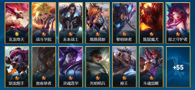 英雄联盟手游（lol手游）77皮肤 66英雄 大师