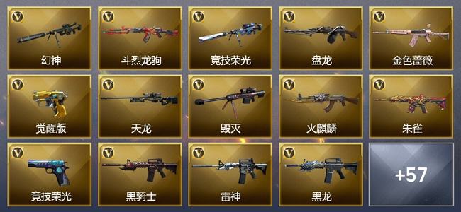 穿越火线（CF）0传说角色 0传说武器 5王者武器 1炫金武器 81V武器 6V角色 26皮肤 无