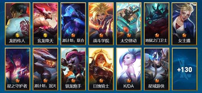 英雄联盟手游(lol手游)2神话 12传说 48史诗 143皮肤 131英雄 大师