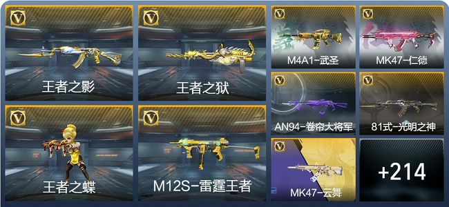 穿越火线：枪战王者6王者武器 223英雄武器 7英雄角色 380万化 枪圣SS