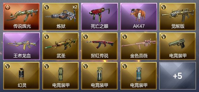 穿越火线（CF）1传说武器 1王者武器 13V武器 6皮肤 不可排位 专家