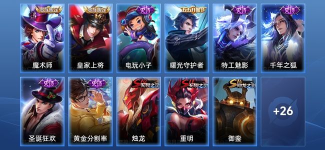 王者荣耀8史诗 37皮肤 荣耀黄金III