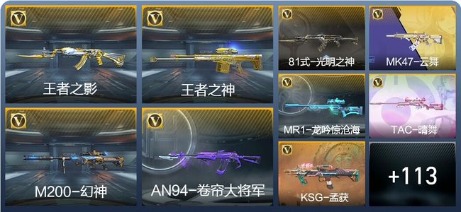 穿越火线：枪战王者V3 209王者武器 211英雄武器 新锐