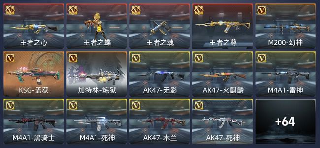 穿越火线：枪战王者1炫闪 4王者 78英雄武器 97万化 精英