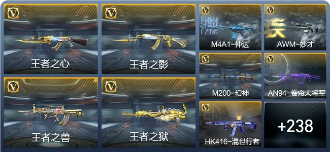 穿越火线：枪战王者V6 7王者武器 247英雄武器 9英雄角色 383万化 大师