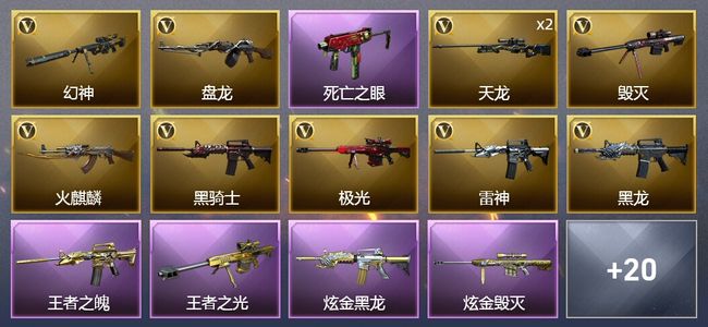 穿越火线（CF）2王者武器 2炫金武器 32V武器 2V角色 12皮肤 可排位