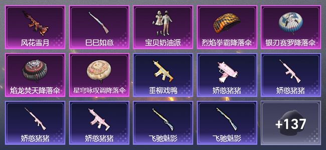 和平精英3升级枪 1粉装 93套装 36667热力 5印记