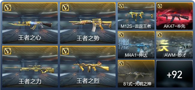 穿越火线：枪战王者V8 216英雄武器 新锐