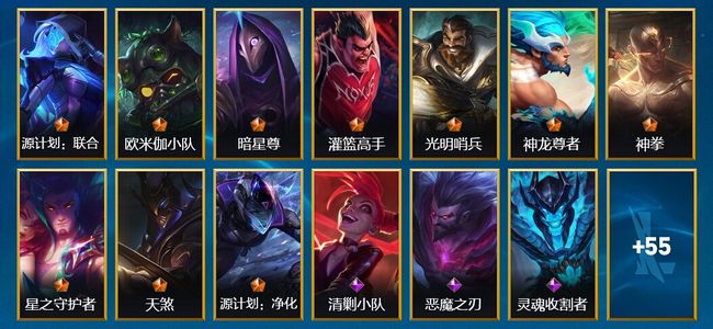 英雄联盟手游（lol手游）70皮肤 74英雄 铂金