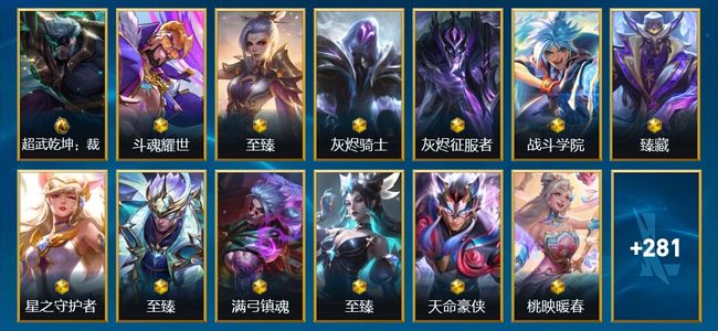 英雄联盟手游（lol手游）304皮肤 107英雄 翡翠