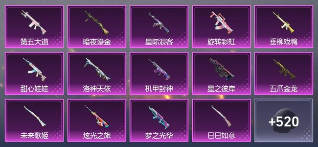 和平精英6载具 22升级枪 23粉装 7尾迹 260套装 13,6608热力 17印记