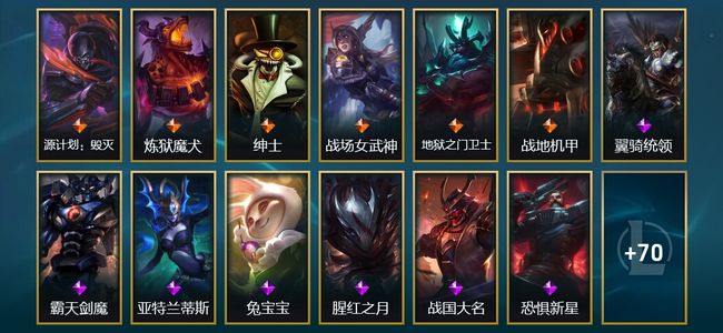 英雄联盟（LOL）4臻彩 6传说 91皮肤 28炫彩 172英雄