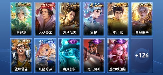 王者荣耀1传说 23史诗 138皮肤 121英雄 最强王者