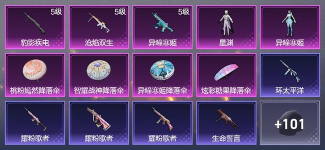 和平精英3升级枪 2粉装 78枪皮 41套装 18659热力 4印记 王牌