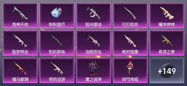 和平精英1载具 12升级枪 3粉装 3尾迹 104套装 51287热力 10印记