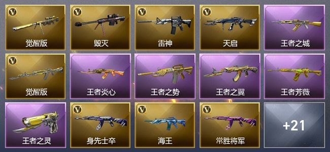 穿越火线（CF）6王者武器 37V武器 1V角色 6皮肤 可排位 新锐