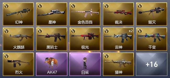 穿越火线（CF）1王者武器 25V武器 1V角色 9皮肤 可排位 枪王