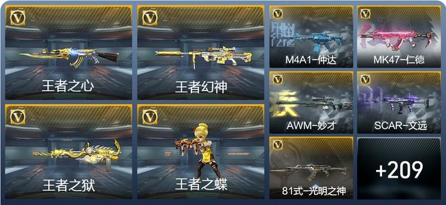 穿越火线：枪战王者18王者武器 218英雄武器 10英雄角色 498万化 枪王