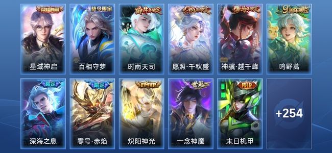 王者荣耀V7 1典藏 15传说 83史诗 266皮肤 永恒钻石II