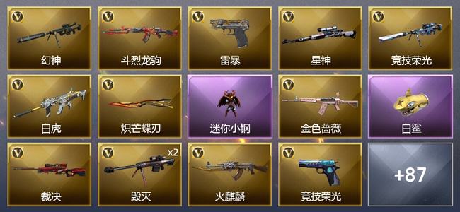 穿越火线（CF）1王者武器 96V武器 1V角色 37皮肤 可排位