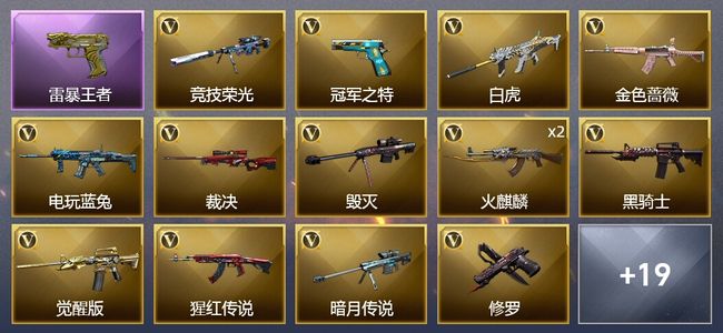 穿越火线（CF）4王者武器 29V武器 1V角色 14皮肤 可排位