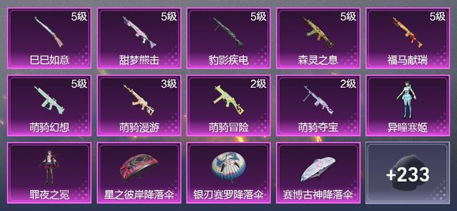 和平精英9升级枪 2粉装 144枪皮 99套装 41905热力