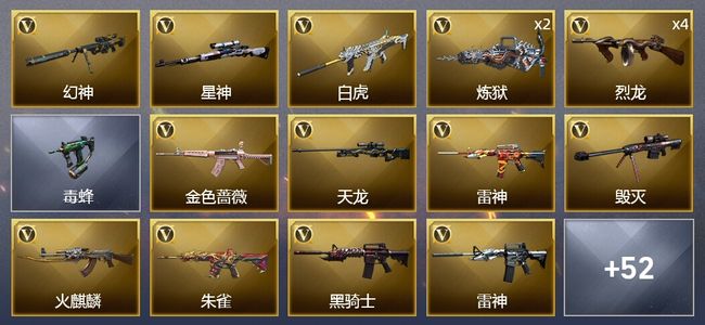 穿越火线（CF）2王者武器 69V武器 1V角色 21皮肤 可排位 枪王