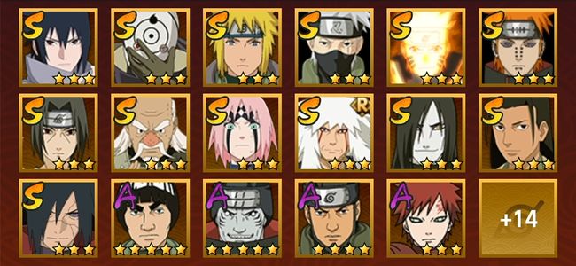 火影忍者V10 13S忍 32A忍 164忍 1788S碎片 16通灵 800W战力 前1000名 中忍