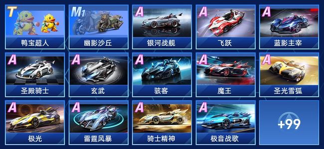 QQ飞车手游V9 1永久T车 62永久A车 113永久赛车 41宠物 女号 钻石