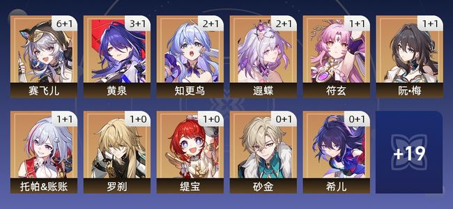 崩坏：星穹铁道102黄 61角色黄 41光锥黄 30五星角色 21五星光锥 70级 女主