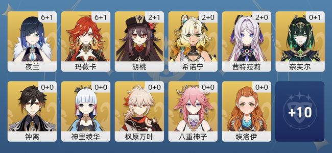 原神61黄 50角色黄 11武器黄 21五星角色 10五星武器 女主 60级