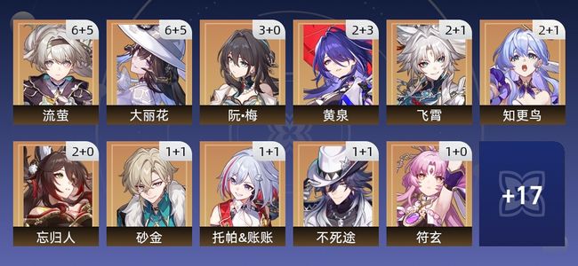 崩坏：星穹铁道102黄 66角色黄 36光锥黄 28五星角色 16五星光锥 70级 男主