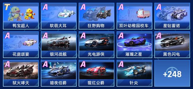 QQ飞车手游V12 1永久T车 150永久A车 262永久赛车 103宠物 女号 星耀