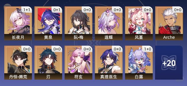 崩坏:星穹铁道22黄 14角色黄 8光锥黄 12五星角色 4五星光锥 66级 女主