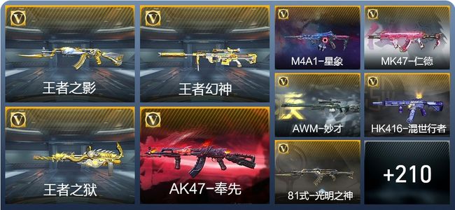 穿越火线：枪战王者V7 12王者武器 221英雄武器 11英雄角色 414万化 枪皇SS