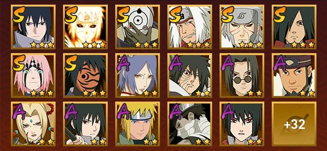 火影忍者V10 13S忍 36A忍 166忍 1784S碎片 18通灵 700W战力 前1000名 上忍