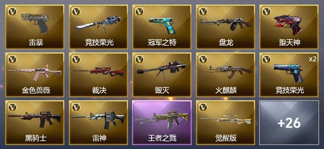 穿越火线（CF）2王者武器 58V武器 2V角色 18皮肤 可排位