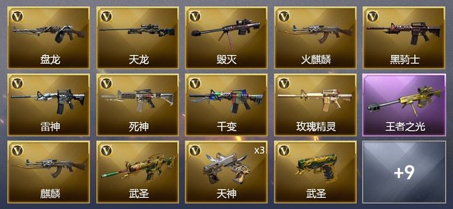 穿越火线（CF）1王者武器 25V武器 1V角色 4皮肤 可排位 精英