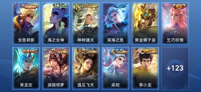 王者荣耀1典藏 4传说 23史诗 135皮肤 至尊星耀III
